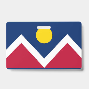 Badge Insigne de nom avec drapeau de Denver City, USA