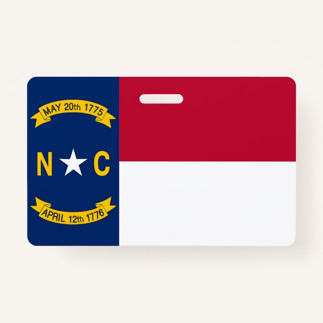 Badge Insigne de nom avec drapeau de l'État de Caroline  (Devant)