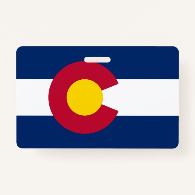 Badge Insigne de nom avec drapeau de l'État du Colorado, (Devant)