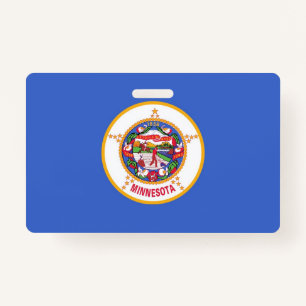 Badge Insigne de nom avec drapeau de l'état du Minnesota