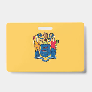 Badge Insigne de nom avec drapeau de l'État du New Jerse