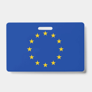 Badge Insigne de nom avec drapeau de l'Union européenne