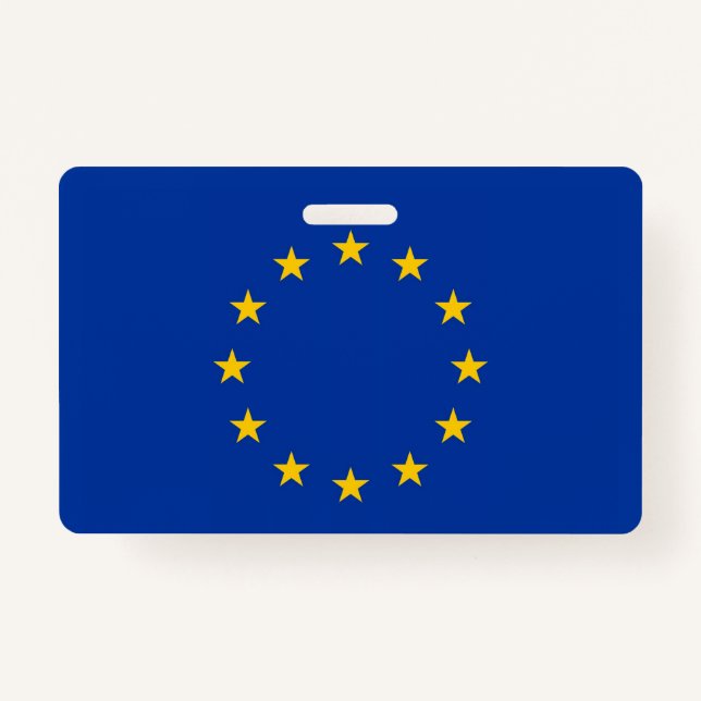 Badge Insigne de nom avec drapeau de l'Union européenne (Devant)
