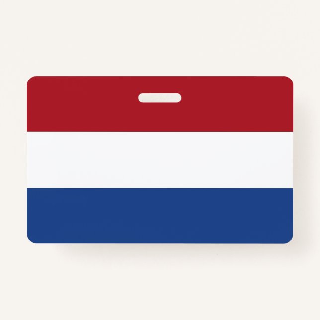 Badge Insigne de nom avec drapeau de Pays-Bas (Devant)