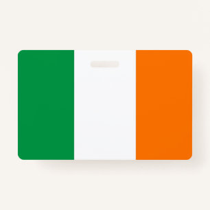 Badge Insigne de nom avec drapeau d'Irlande