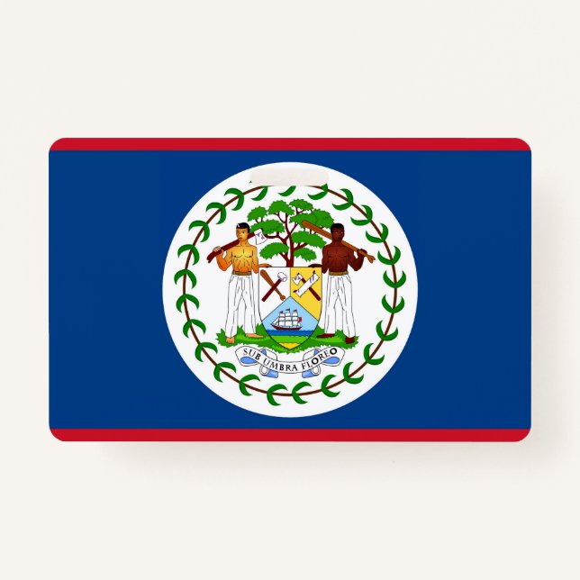 Badge Insigne de nom avec drapeau du Belize (Devant)