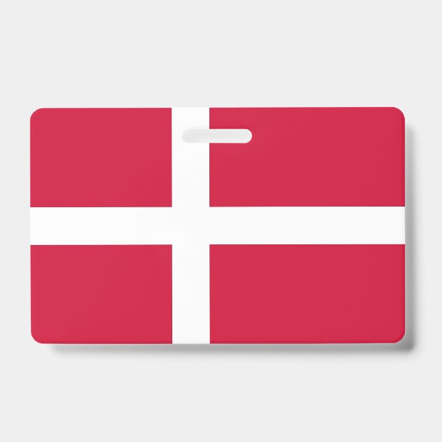 Badge Insigne de nom avec drapeau du Danemark (Avant)