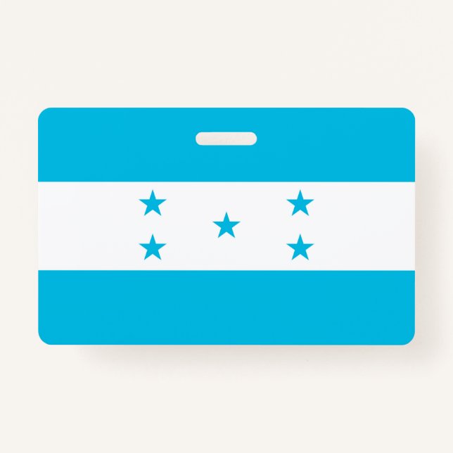 Badge Insigne de nom avec drapeau du Honduras (Devant)
