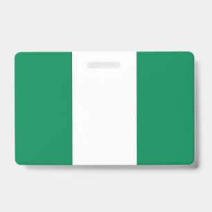 Badge Insigne de nom avec drapeau du Nigeria