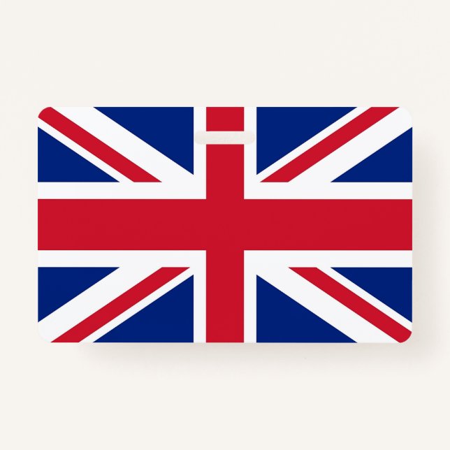 Badge Insigne de nom avec drapeau du Royaume-Uni (Devant)