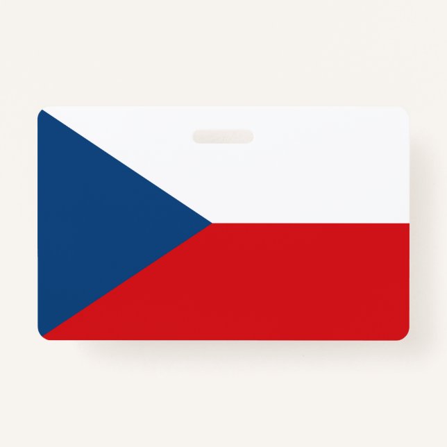 Badge Insigne de nom avec le drapeau de la Czechia (Devant)