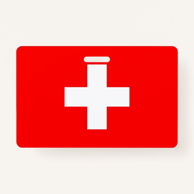 Badge Insigne de nom avec le drapeau de la Suisse (Devant)