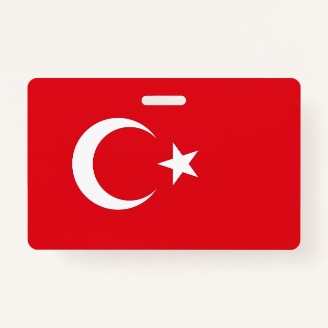 Badge Insigne de nom avec le drapeau de la Turquie (Devant)