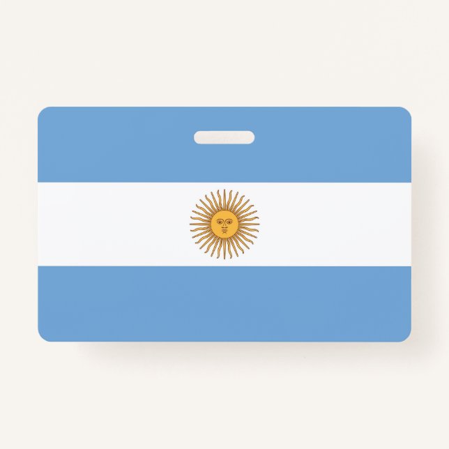 Badge Insigne de nom avec le drapeau de l'Argentine (Devant)