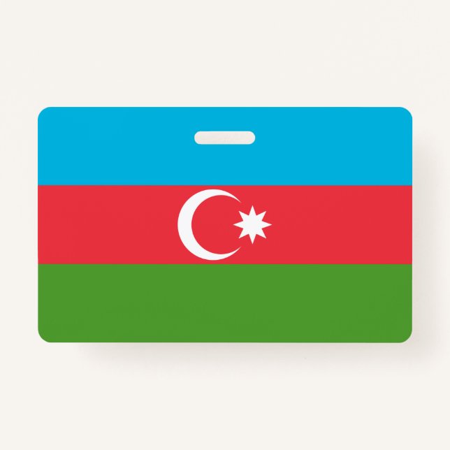 Badge Insigne de nom avec le drapeau de l'Azerbaïdjan (Devant)