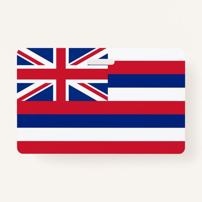 Badge Insigne de nom avec le drapeau de l'État d'Hawaii, (Devant)