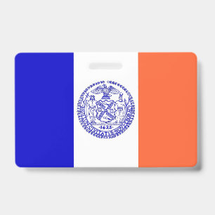 Badge Insigne de nom avec le drapeau de New York City, U