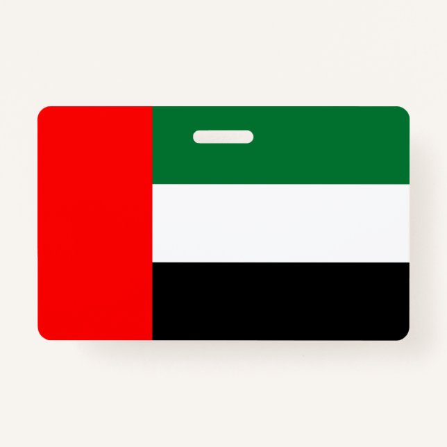 Badge Insigne de nom avec le drapeau des Émirats arabes  (Devant)