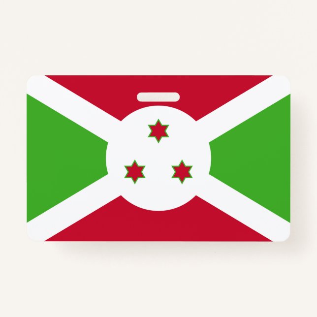 Badge Insigne de nom avec le drapeau du Burundi (Devant)