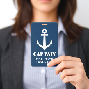 Badge Insigne de nom de capitaine de bateau personnalisé