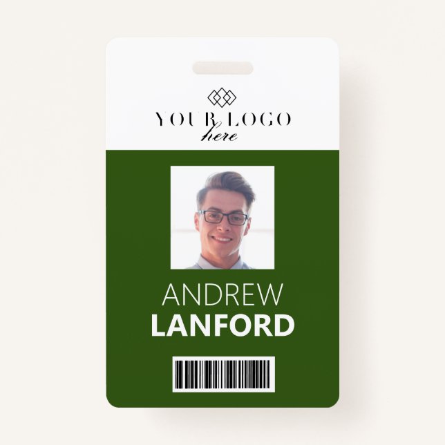 Badge Insigne de nom de l'employé| Logo et couleur perso (Devant)