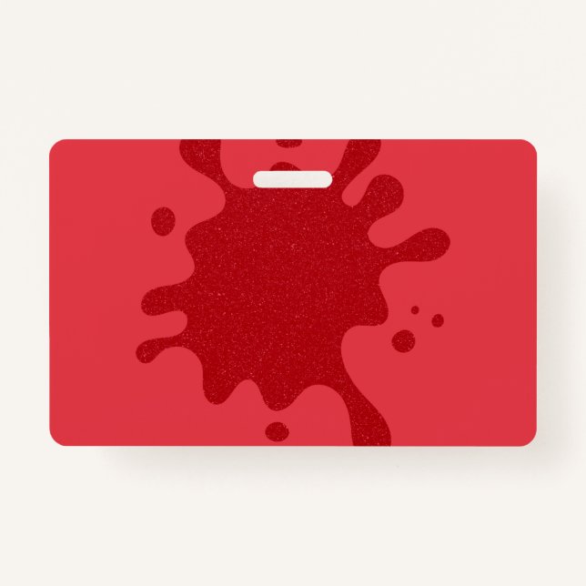 Badge Insigne de nom personnalisé Tomato-Red Splash (Devant)
