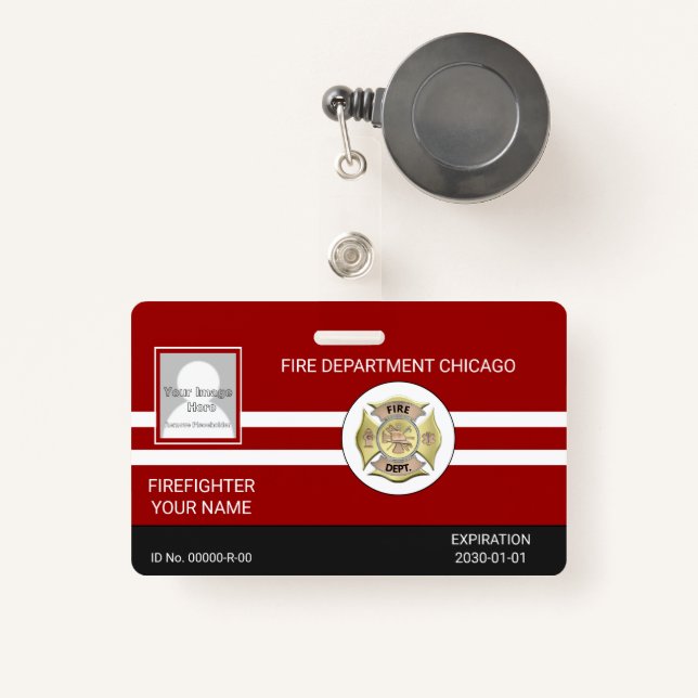 Badge Insigne de pompier (Front with Retractable)