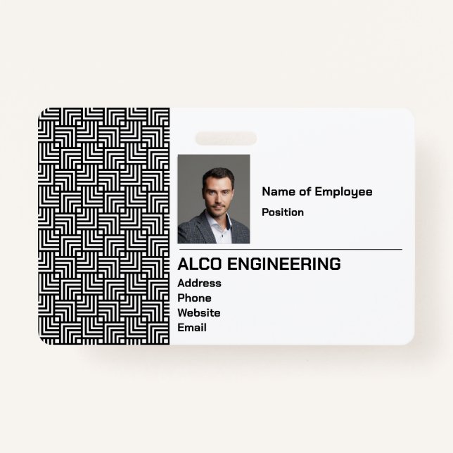 Badge Insigne de sécurité photo de l'employé (Devant)