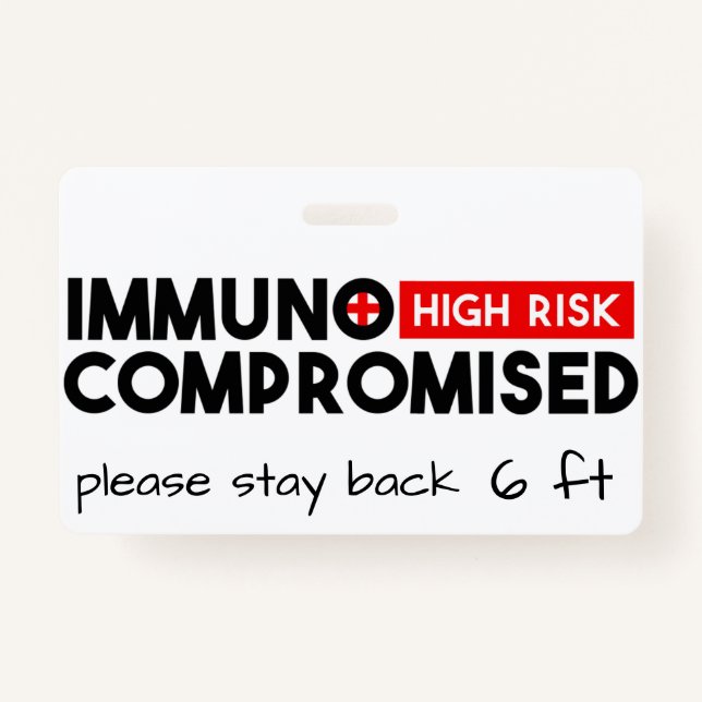 Badge Insigne de sensibilisation à haut risque immunocom (Devant)