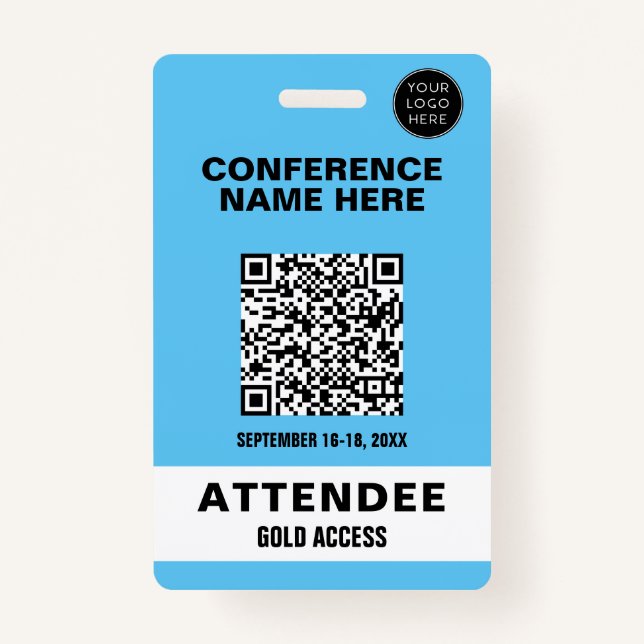 Badge Insigne d'événement Solid Blue Conference (Devant)