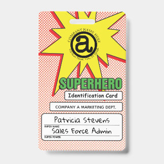Badge Insigne d'identification de PVC de super héros
