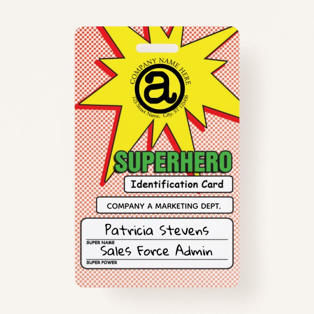 Badge Insigne d'identification de PVC de super héros (Devant)