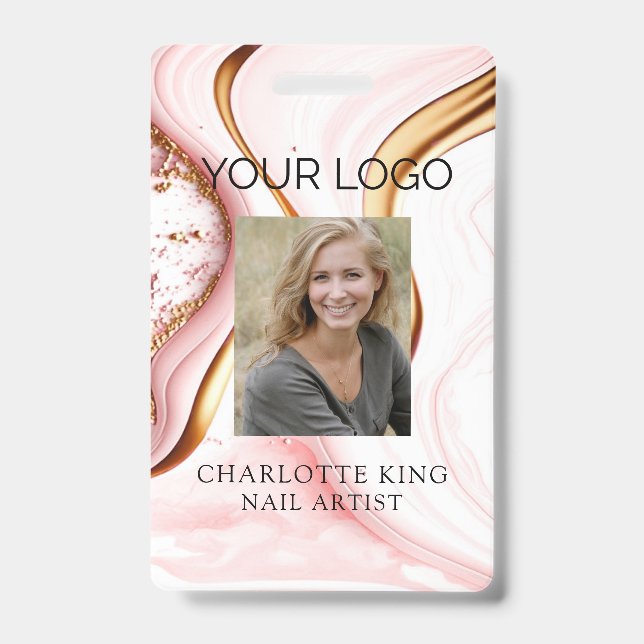 Badge Insigne d'identification photo de l'employé en mar (Avant)