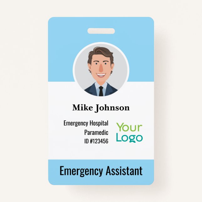 Badge Insigne d'identification photo d'employé Médicale  (Devant)