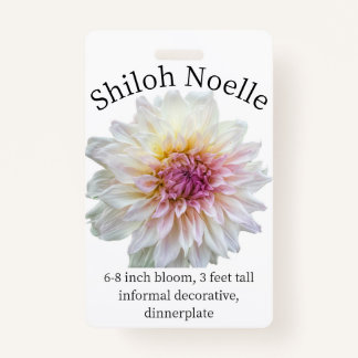 Badge Insigne d'identité Shiloh Noelle Dahlia