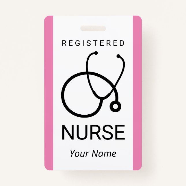Badge Insigne d'infirmière personnalisé avec image stéth (Devant)