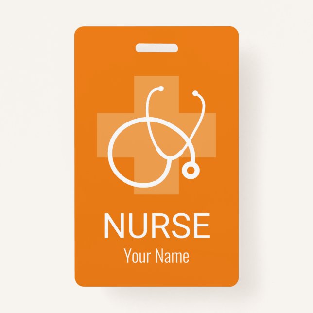 Badge Insigne d'infirmière personnalisé avec logo stétho (Devant)
