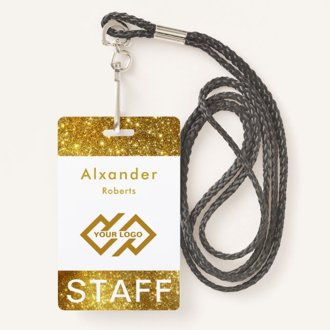 Badge Insigne du nom du personnel Insigne du logo person (Devant avec lanière)