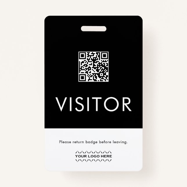Badge Insigne du visiteur du code QR personnalisé (Devant)