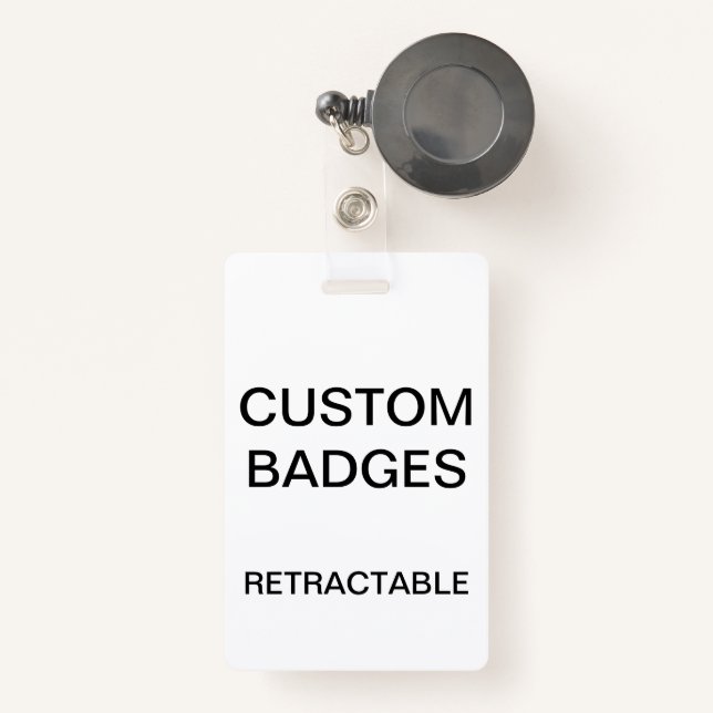 Badge INSIGNE ESCAMOTABLE d'AGRAFE personnalisé par (Front with Retractable)