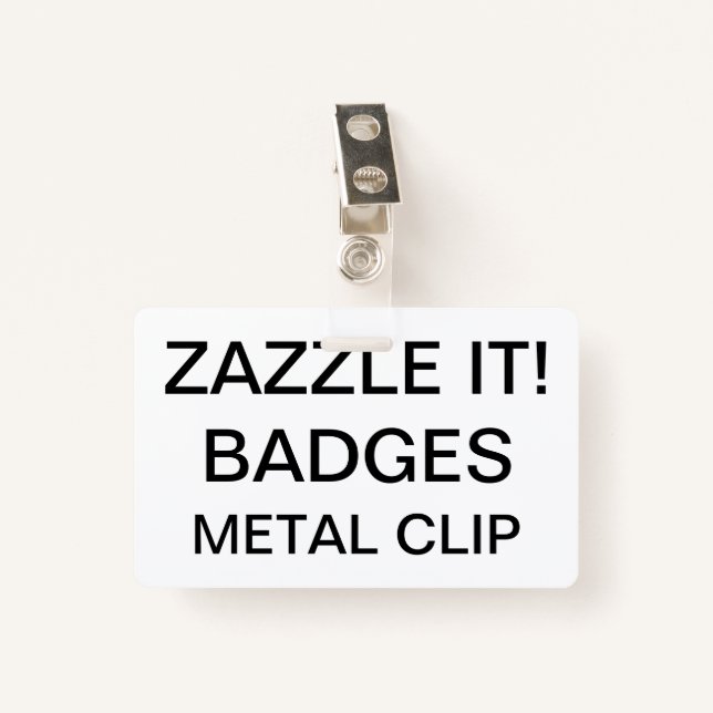 Badge INSIGNE ESCAMOTABLE d'AGRAFE personnalisé par (Devant avec clip)