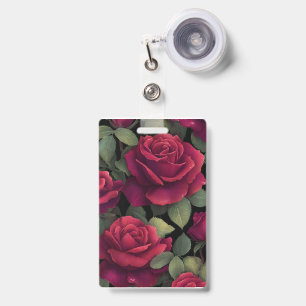 Badge Insigne floral Rose Rouge.