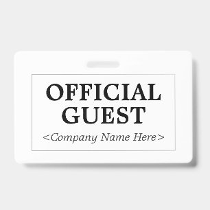 Badge Insigne minimaliste "INVITÉ OFFICIELLE"