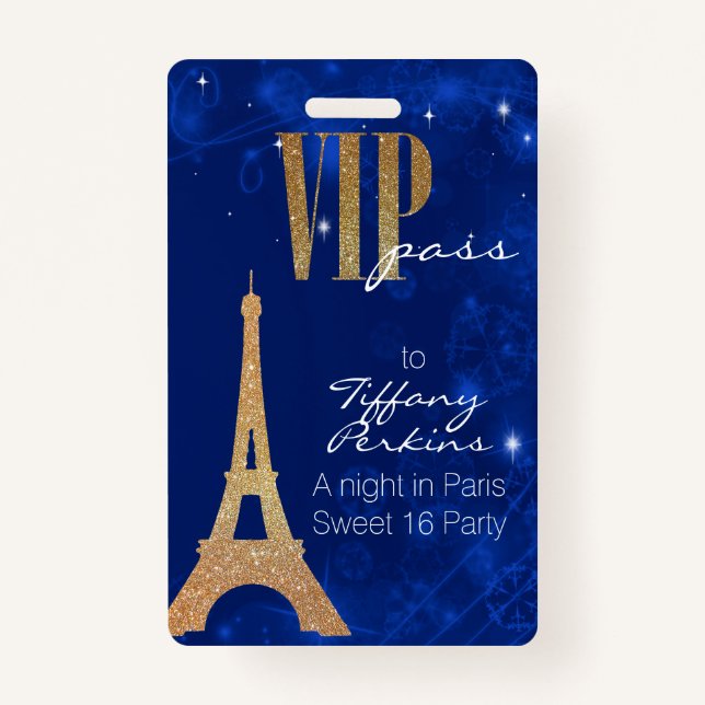 Badge Insigne orienté de la partie VIP de Paris (Devant)