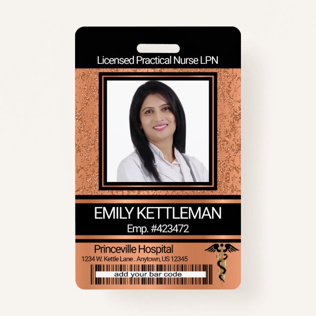 Badge Insigne photo Médicale - Orange (Devant)