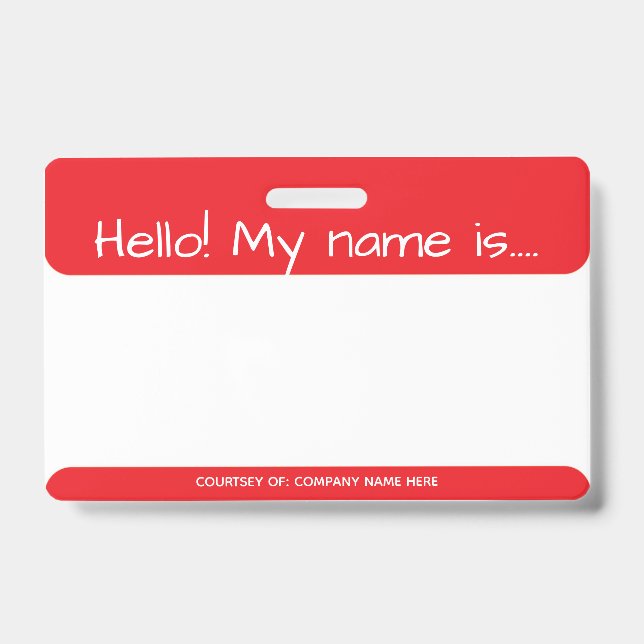Badge Insigne rouge d'identification de visiteur (Avant)