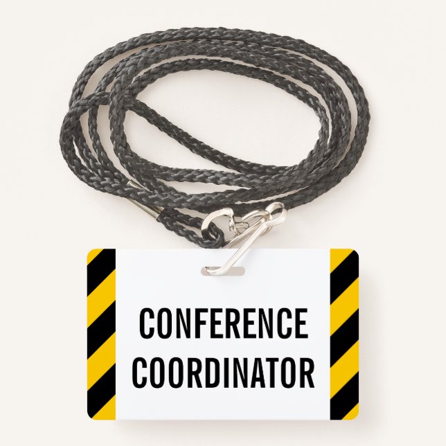 Badge Insigne simple "de COORDONNATEUR de CONFÉRENCE" (Devant avec lanière)