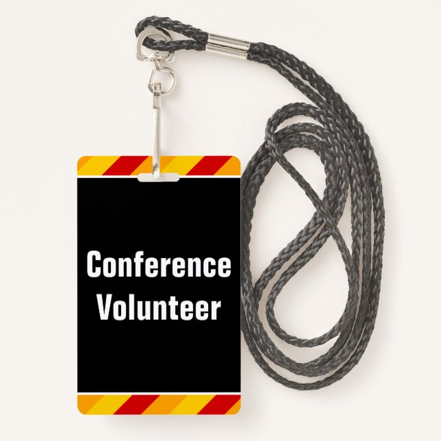 Badge Insigne simple "de volontaire de conférence" (Devant avec lanière)