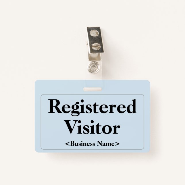 Badge Insigne simple "Visiteur inscrit" (Devant avec clip)