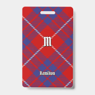 Badge Insigne tartan rouge Clan Hamilton